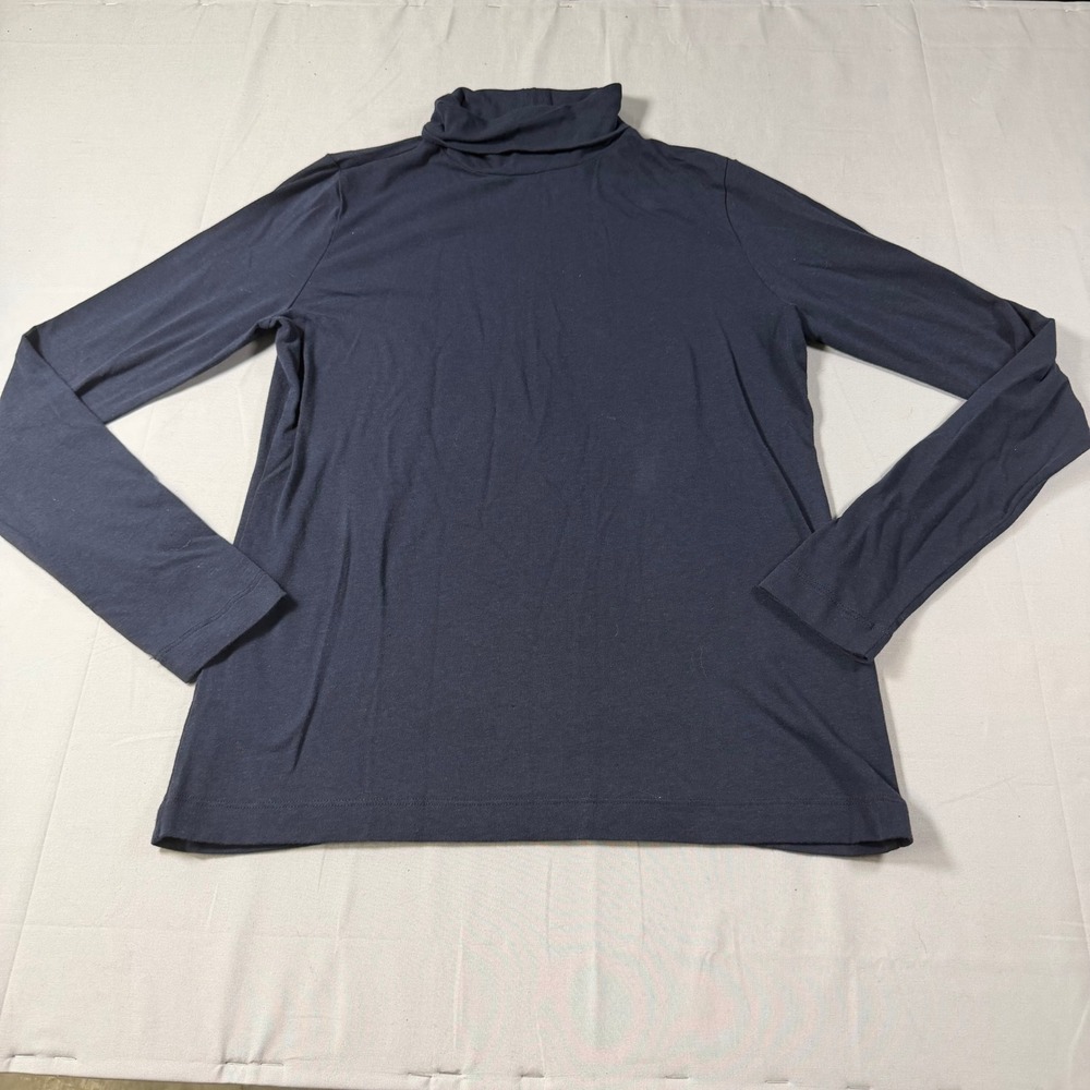 Banana Republic Navy Blue Cotton Modal Turtleneck Long Sleeve Top Small